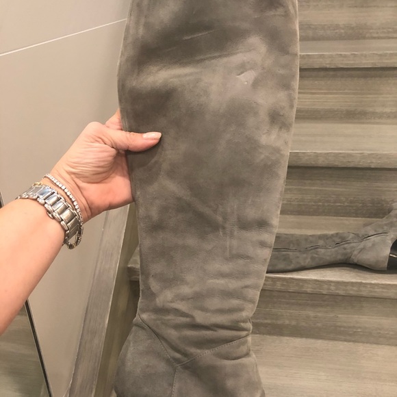 Cole Haan grey suede wedge side zipper sz 6.5 - Picture 7 of 7